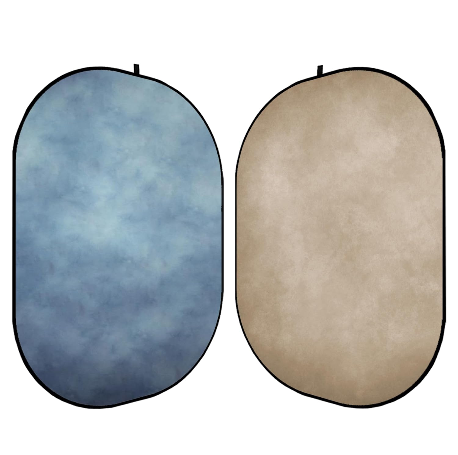 Kate 5X6.5Ft(1.5X2M) Tan Blue Collapsible Backdrop Double Sided Folding Backgrounds Pop Up Reversible Backdrops For Photo Video