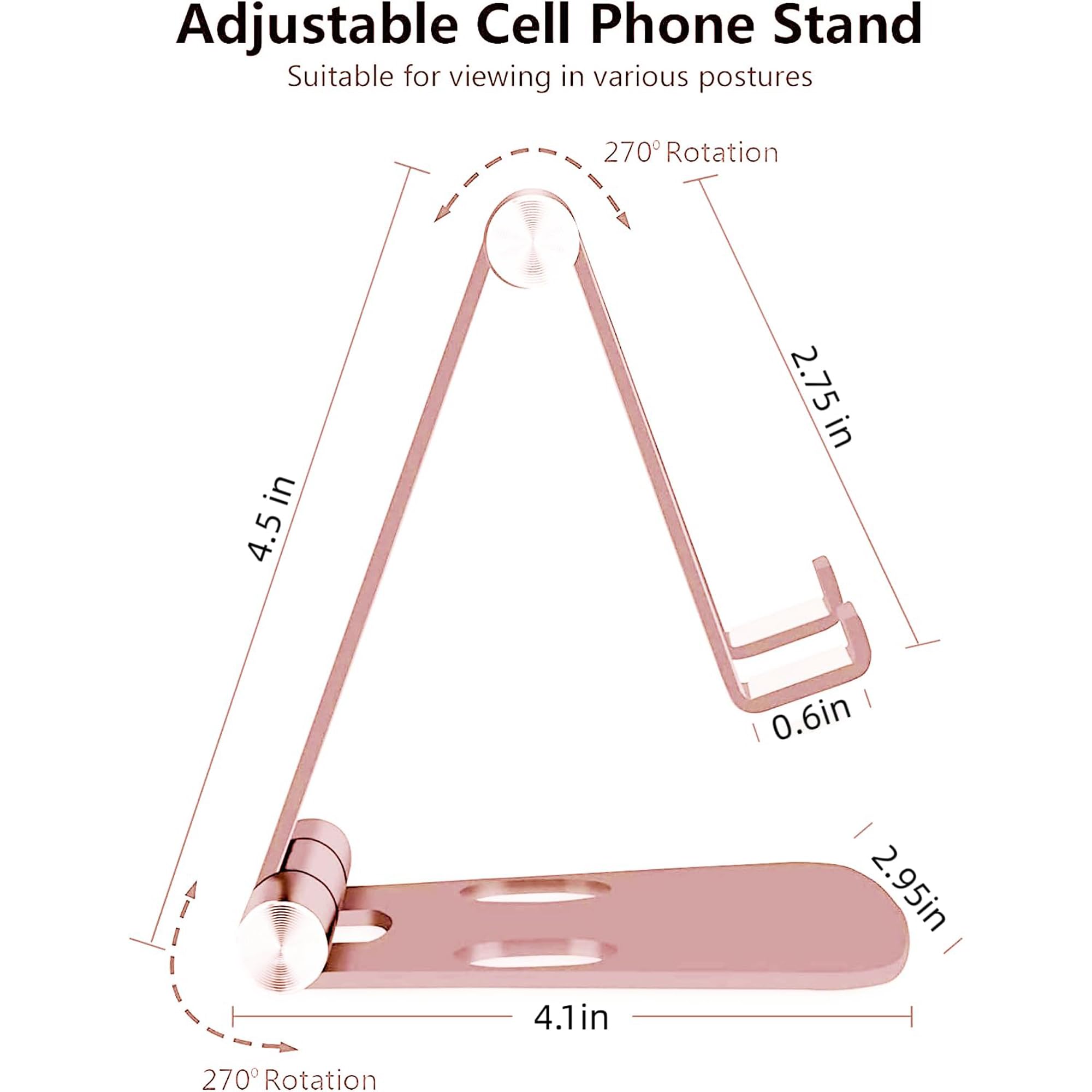 Jiucaie 2Pack Cell Phone Stand For Angle Height Adjustable Desk Sturdy Aluminum Metal Cute Phone Holder For Iphone,Ipad, Mobile