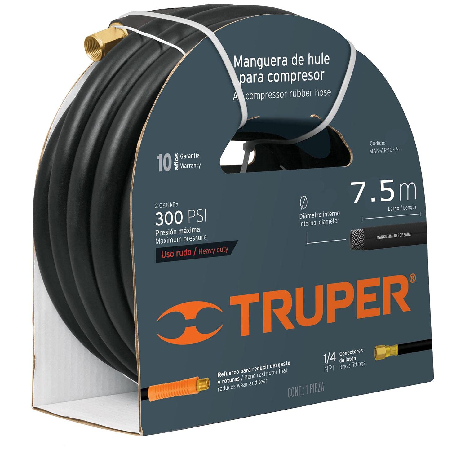 Air Compressor Reinforced Hose 3/8'' X 24'