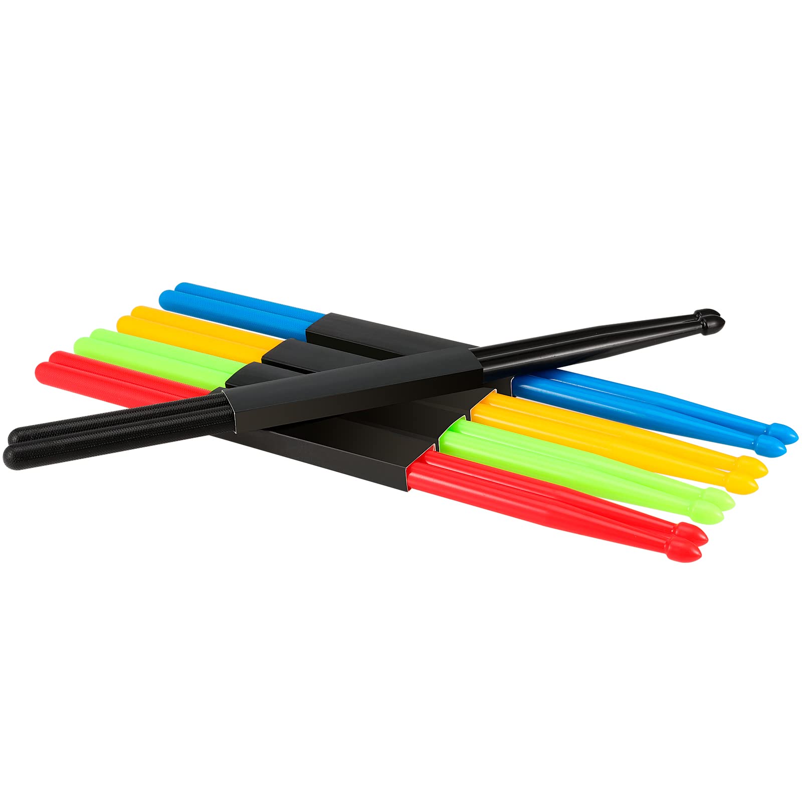 Mukchap 10 Pairs 5A Nylon Drum Sticks, Non Slip Plastic Exercise Drumsticks, Multi Color Drum Sticks For Instrument Percussion,