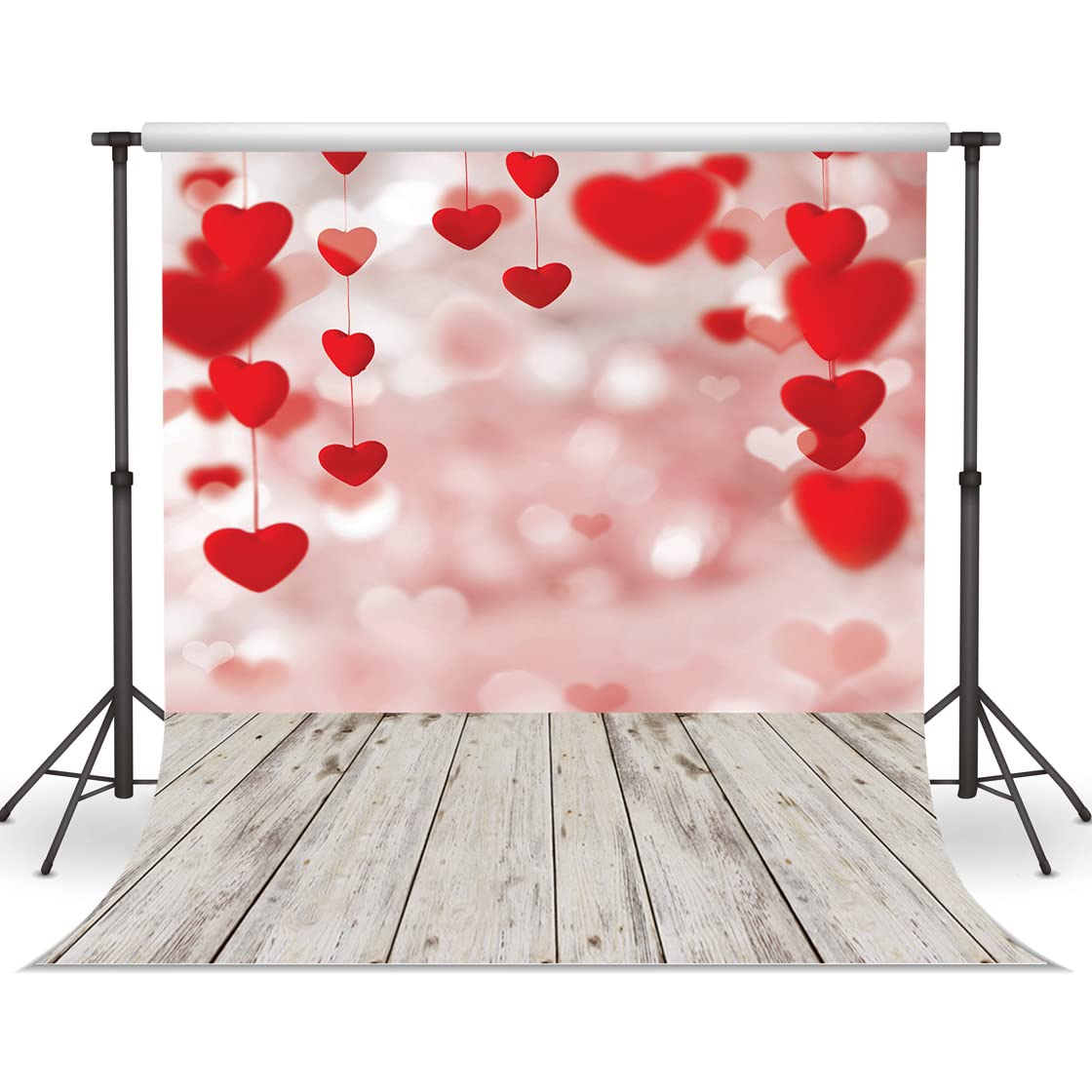 Wolada 10X10Ft Valentine'S Backdrop For Photography Valentine'S Day Backdrop Rustic Wood Red Love Heart Backdrop Romantic Love Theme Backdrop Engagement Wedding Party Decoration Photo Backdrop 10870