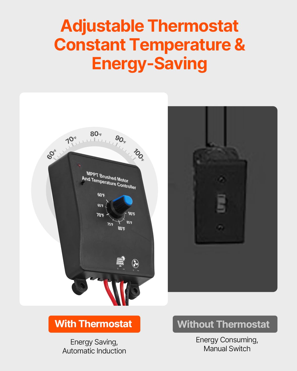 Vevor Gable Mount Fan, 12 Inch Solar Power Attic Exhaust Fan With Adjustable Thermostat & Outer Mesh, 1300 Cfm House Ventilator