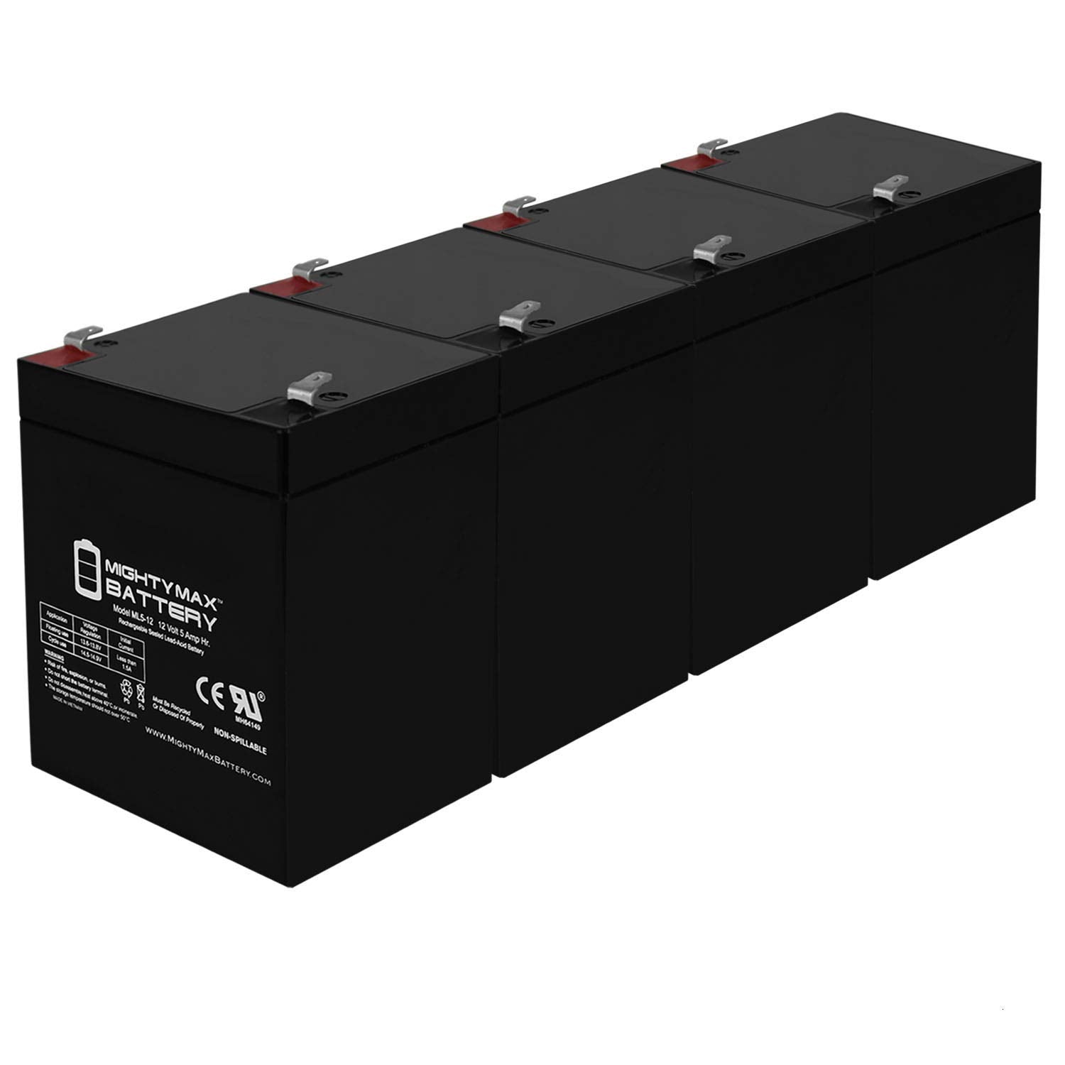 Mighty Max Battery 12V 5AH SLA Battery for Garage Door Opener Standby 41B822-4 Pack