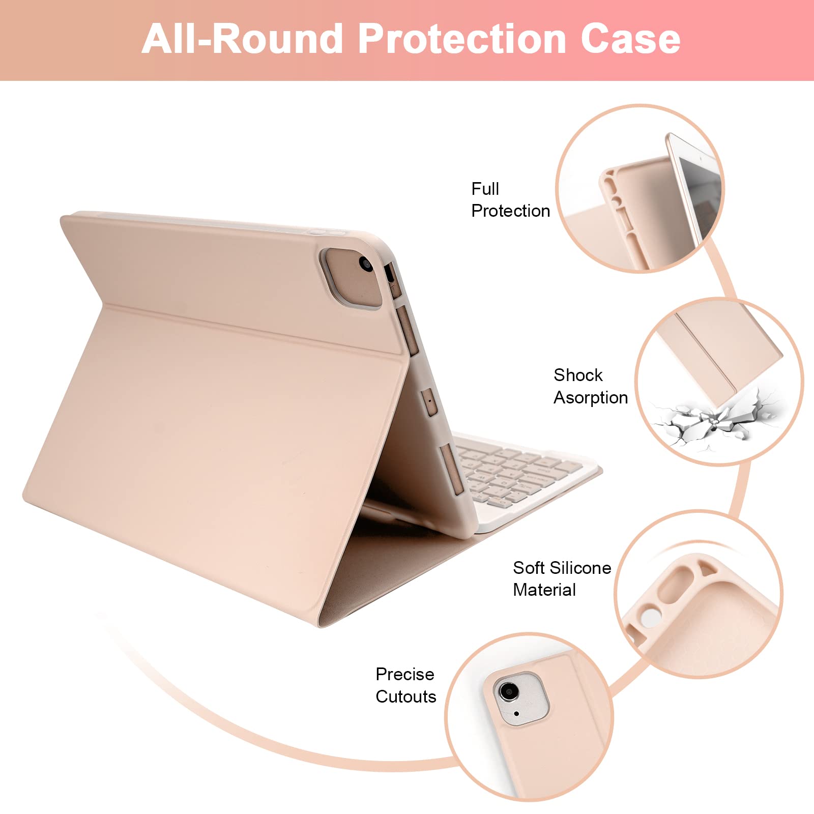 Soppy Keyboard Case For Ipad With Mouse, Compatible For Ipad Air 6Th (M2) 11'' 2024, Ipad Air 5Th, Ipad Air 4Th, Ipad Pro 11 Inc