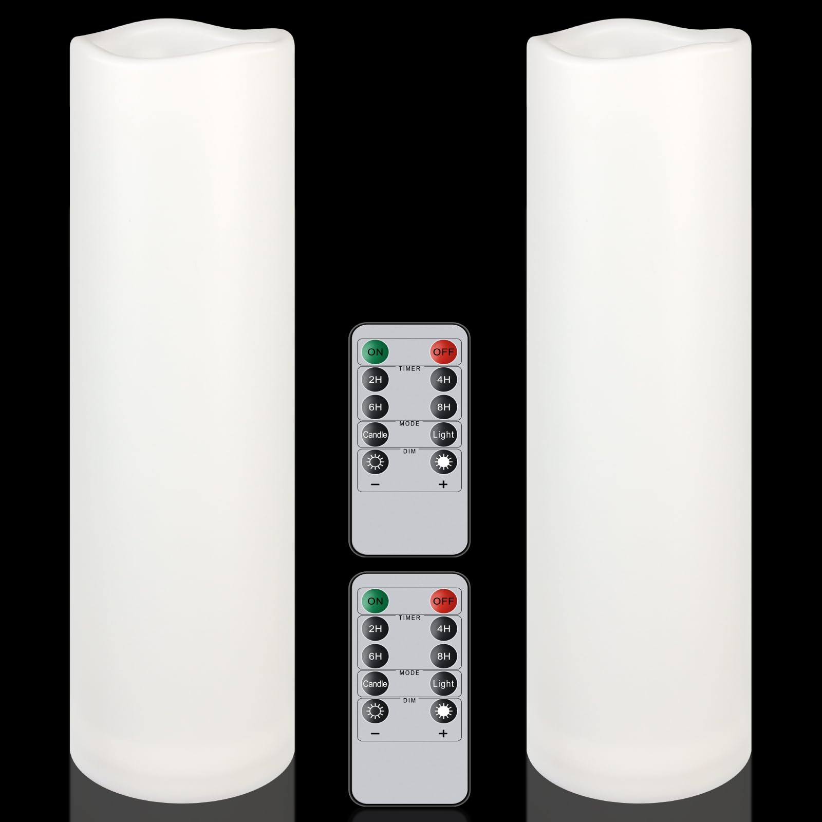 Warmhere 2 Pack Extra Large Outdoor Candles with Timer Waterproof, 14 x 4 Flickering Flameless Candles Battery Operated with Rem