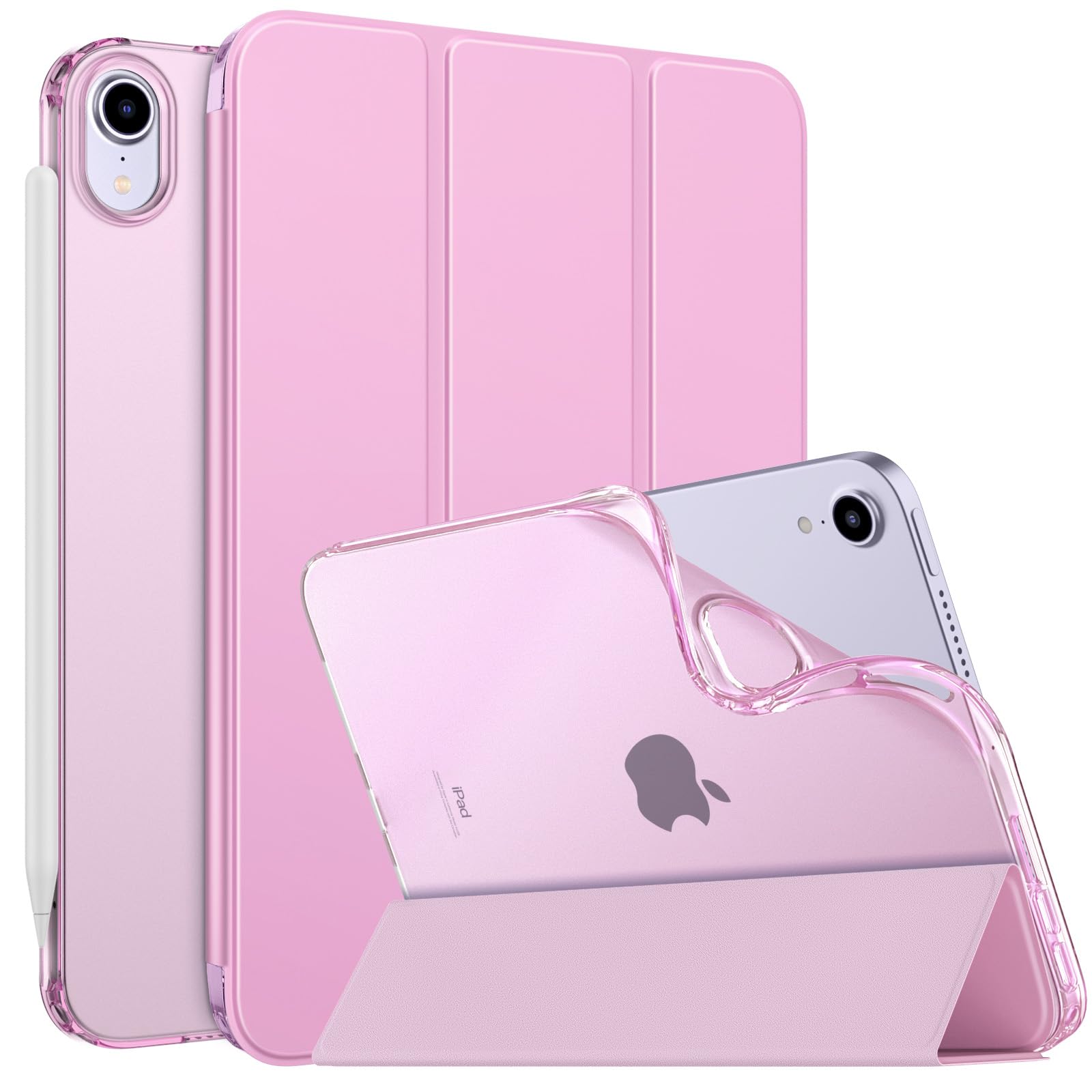 MoKo iPad Mini 7 Case (2024) & Mini 6 Case (2021) - Soft TPU Frosted Back Cover, 8.3 - Nosegay Pink