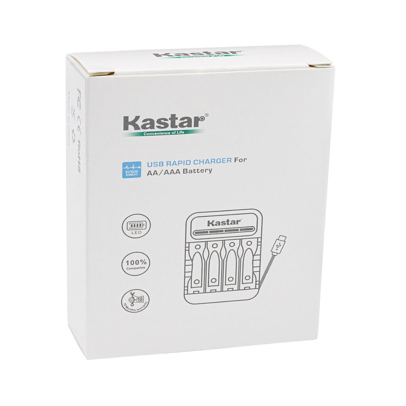 Kastar Cmh4 Smart Usb Charger Compatible With Panasonic 1.2V 400Mah Bk40Aaabu, 1.2V 550Mah Hhr 4Dpa/4B Hhr 55Aaabu, 1.2V 650Mah