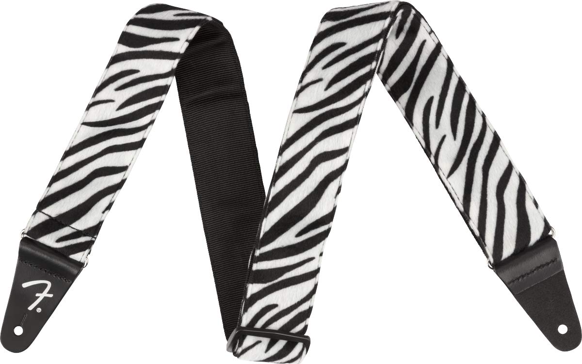 Fender Wild Animal Print Guitar Strap, Guitar Accessories, 2in, Zebra
