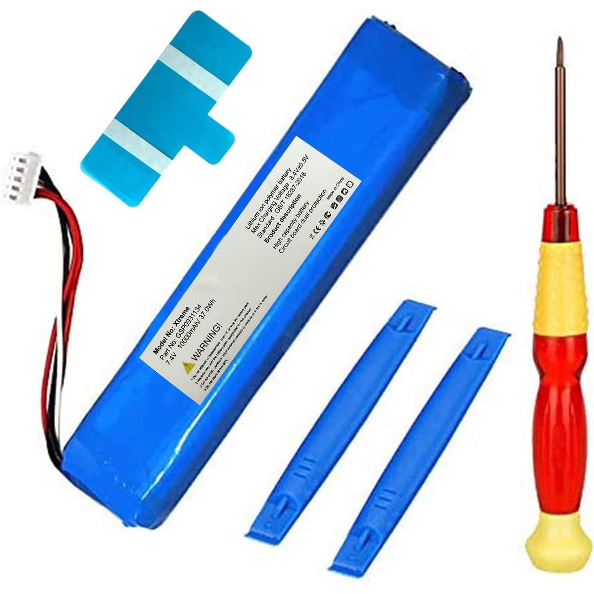 Ogodeal Battery Replacement Compatible For Jbl Xtreme Speakers 10000Mah 7.4V Gsp0931134 With Diy Repair Tools And Instruction Gu