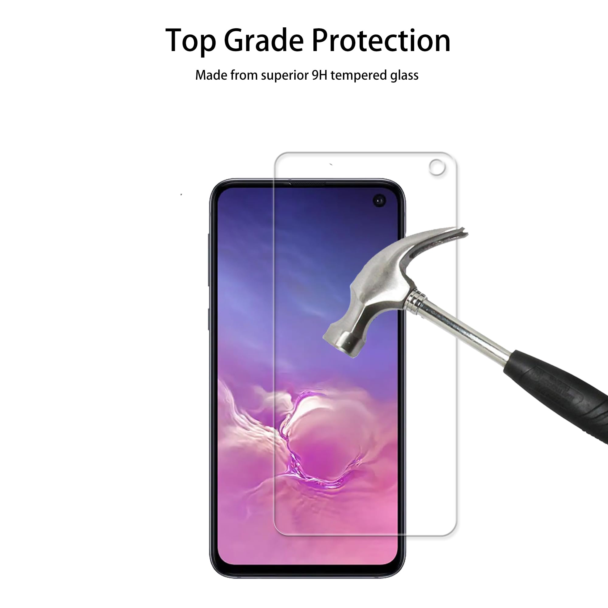 Hkkais Designed For Samsung Galaxy S10E Tempered Glass Screen Protector 2 Pack Camera Lens Protector Film 2 Pack