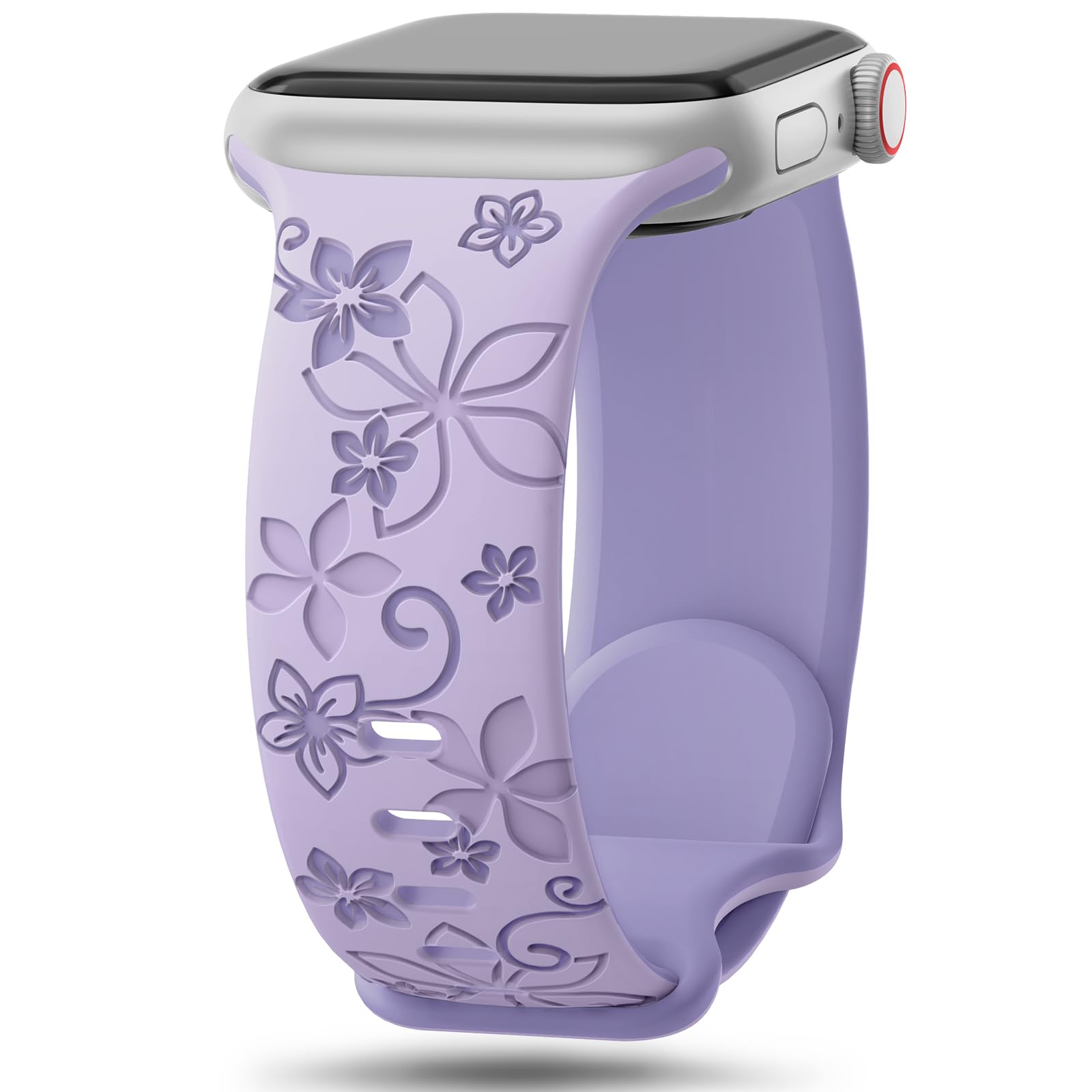 Floral Engraved Bands Compatible With Apple Watch Band 41Mm 40Mm 44Mm 45Mm 42Mm 38Mm 49Mm 46Mm For Women,Cute Flower Iwatch Band