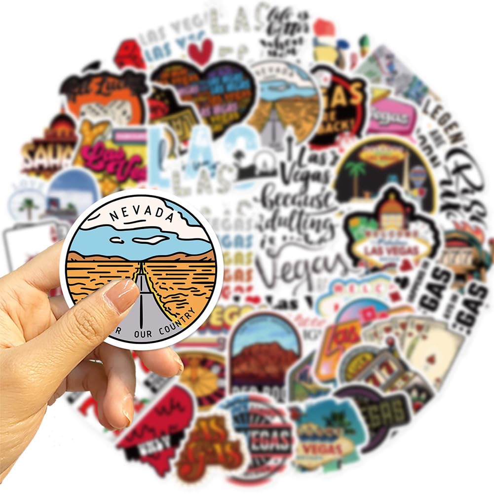 50Pcs Nevada Las Vegas Stickers Waterproof Vinyl Decals For Bike Water Bottles Laptop Bicycle Refrigerator Cup Luggage Computer