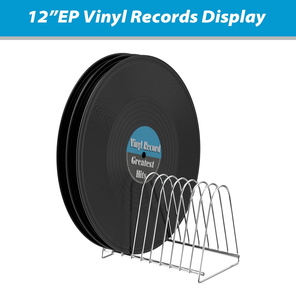 WEWU ROUNDS Record Stand CB-06 Stainless Steel for 10 Vinyl Records 7" EP 12" LP