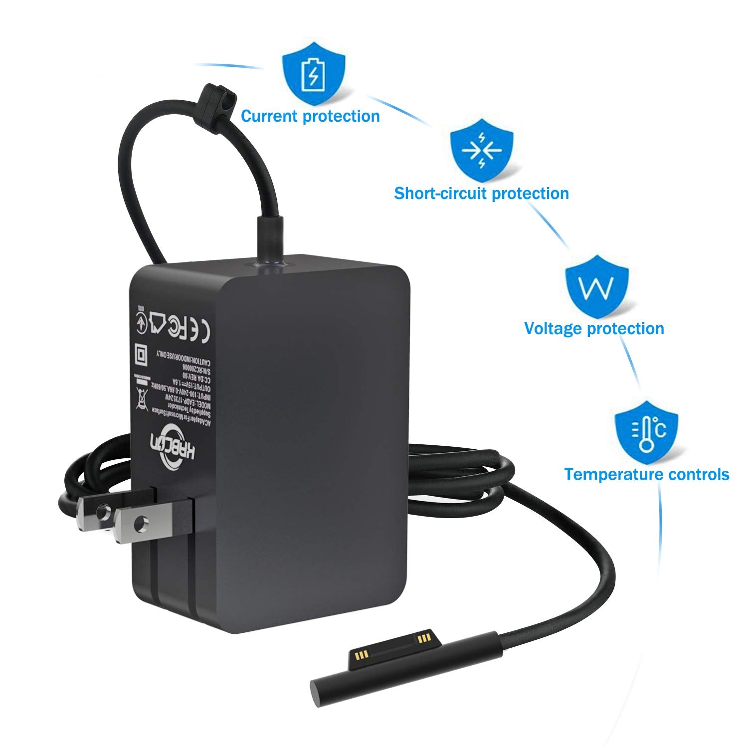 Charger Compatible For Surface Go/Go 2/Go 3 Surface Pro 4 Core M3 Surface Pro 3 Core M3 Surface Pro 2017 Core M3 Tablet Surface Laptop Core M3, Power Supply Adapter 24W 15V 1.6A With Travel Bag