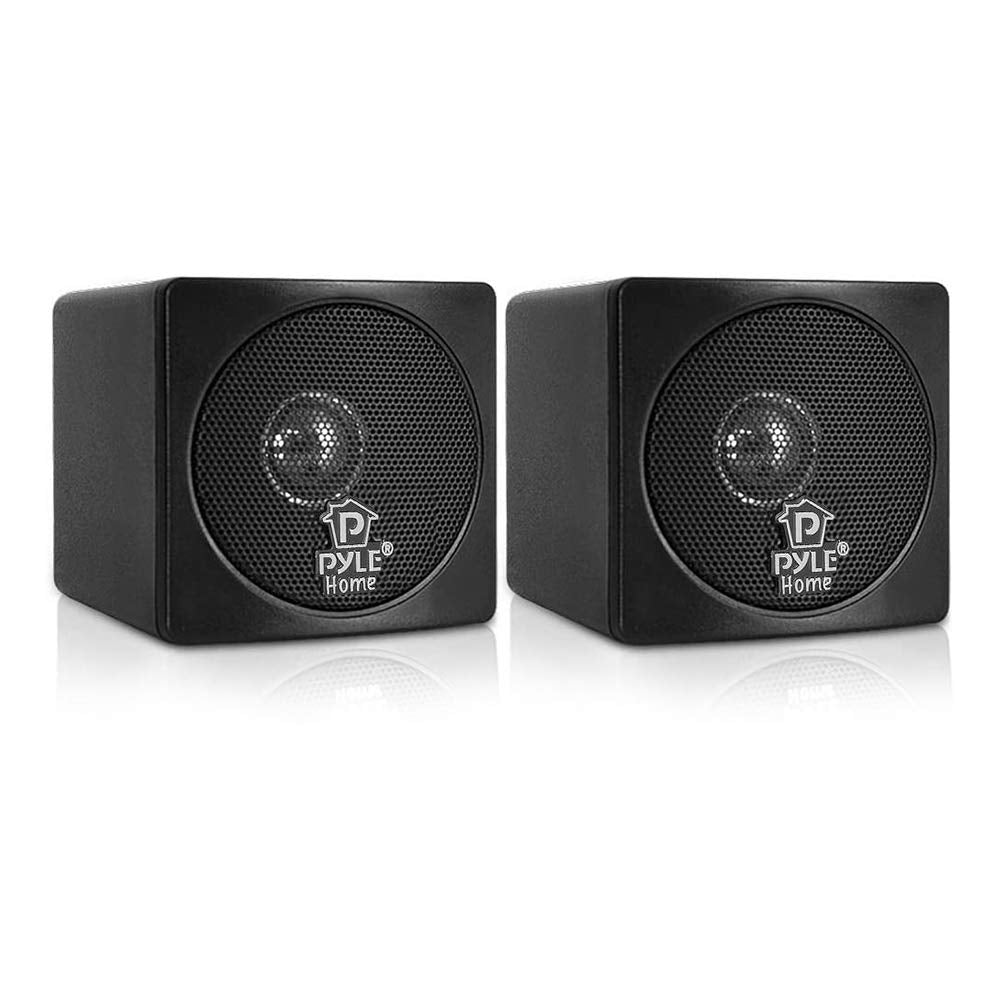 Pyle Home Pcb3Bk 3 Inch 100 Watt Mini Cube Bookshelf Speakers   Pair (Black) (Pair)