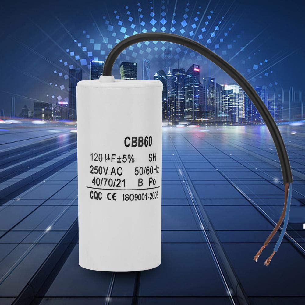 Cbb60 Run Capacitor, Wire 250Vac 120Uf 50/60Hz Capacitor For Motor Air Compressor