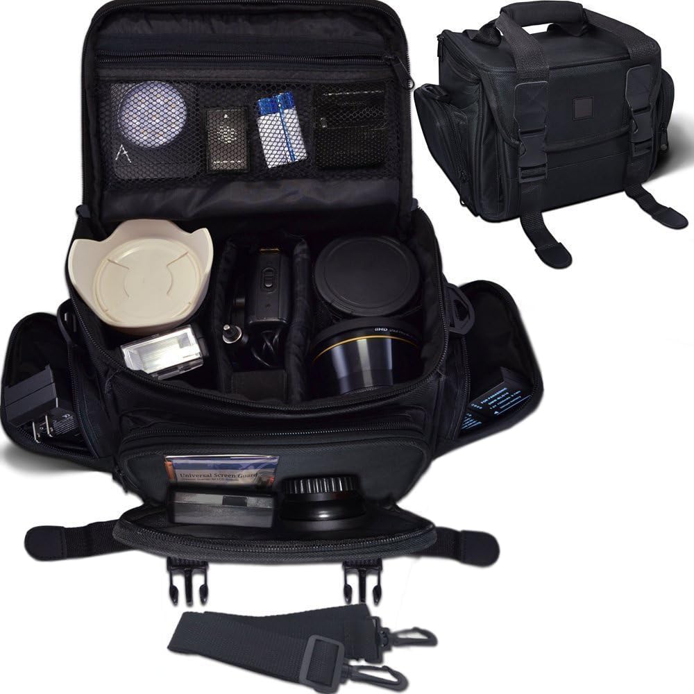 Acuvar Extra Large Camera Bag Fully Padded Gadget Case with Dual Buckles for Sony, Nikon, Canon, Olympus, Pentax, Panasonic, Samsung & Many More SLR Cameras & Camcorders