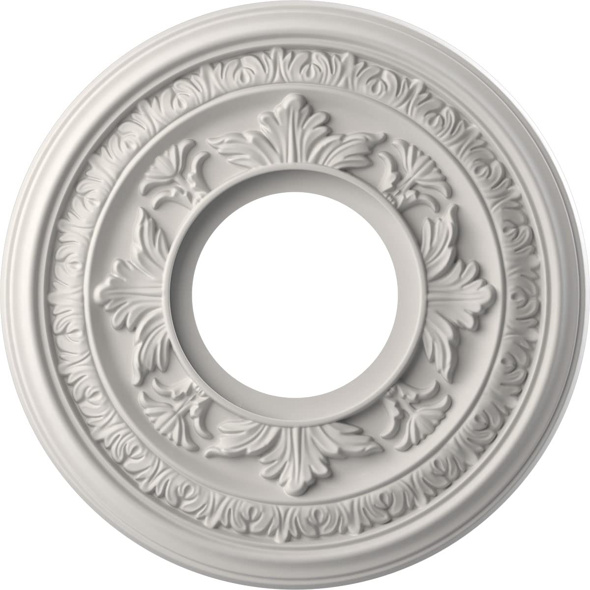 Ekena Millwork CMP10BAGBW Baltimore Thermoformed PVC Ceiling Medallion (Fits Canopies up to 4 1/4), 10OD x 3 1/2ID x 3/4P, Ultra
