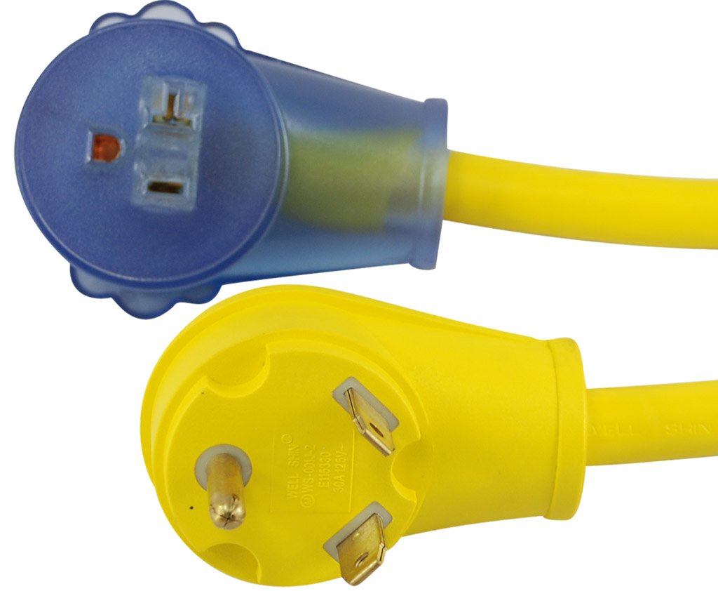 Conntek 14340 30Amp Rv To 15/20Amp Pigtail Adapter,Yellow & Blue