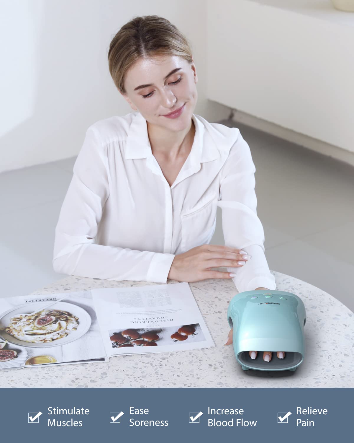 Cincom Hand Massager   Cordless Hand Massager With Heat And Compression For Arthritis And Carpal Tunnel(Fsa Or Hsa Eligible) (Bl