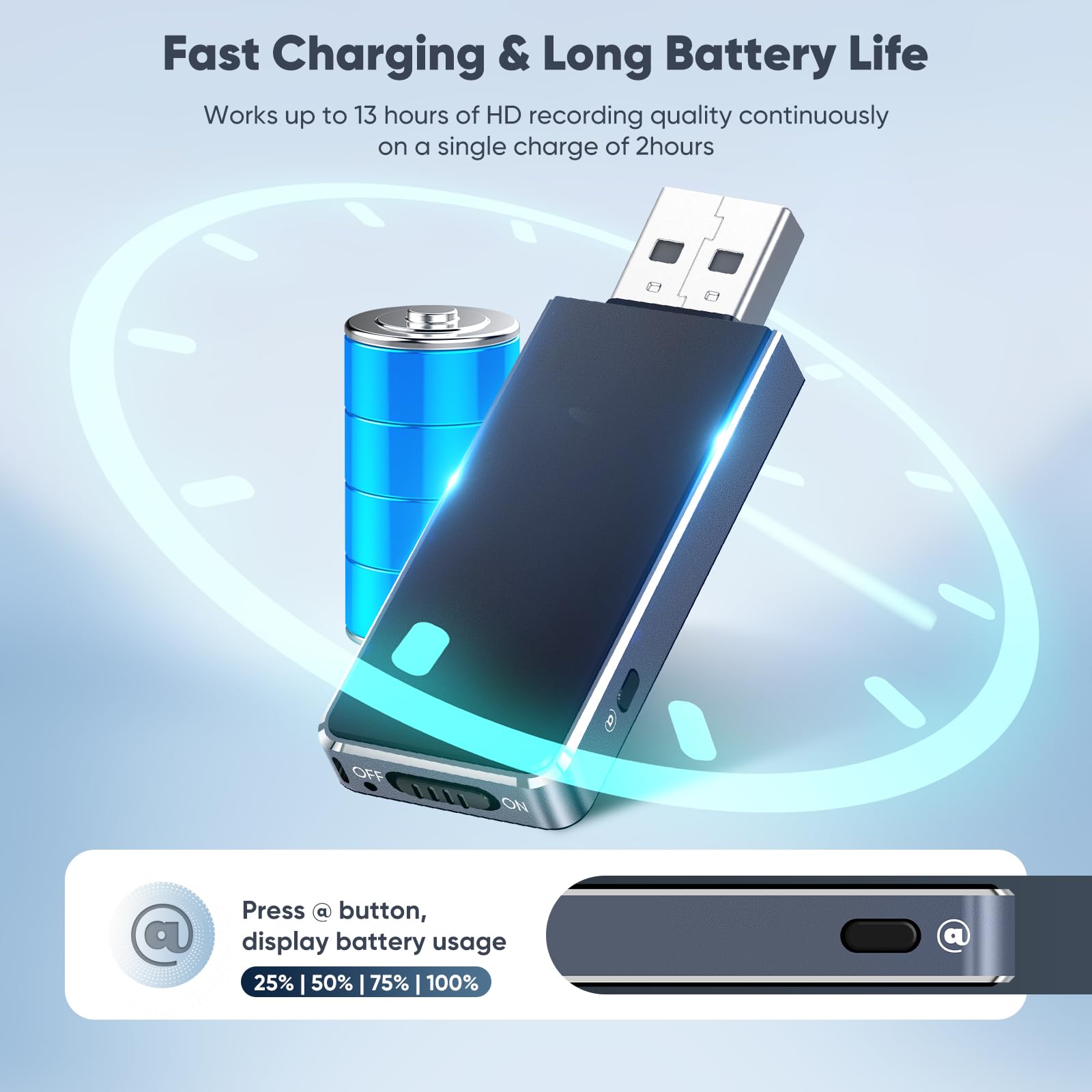 64Gb Digital Voice Recorder For Lectures Meetings - Evida Intelligent Voice Activated Recorder 512Kbps 288Hrs Usb Recording Devi