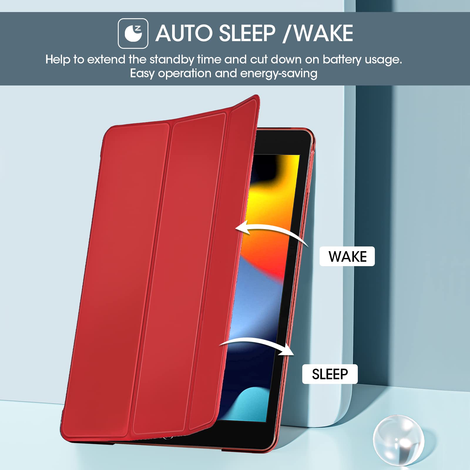 Procase For Ipad 9Th Generation 2021/ Ipad 8Th Generation 2020/ Ipad 7Th Generation 2019 Case, Ipad 10.2 Case Ipad Cover 9Th Generation  Red