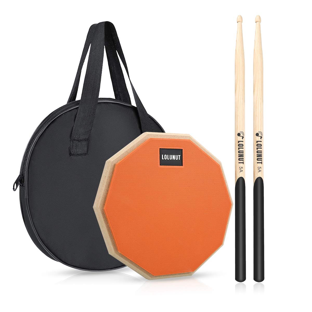 Lolunut 8 Inch Silent Drum Pad, Dumb Drum Beginner Rubber Practice Pad, With 5A Drum Sticks And Practice Pad Bag