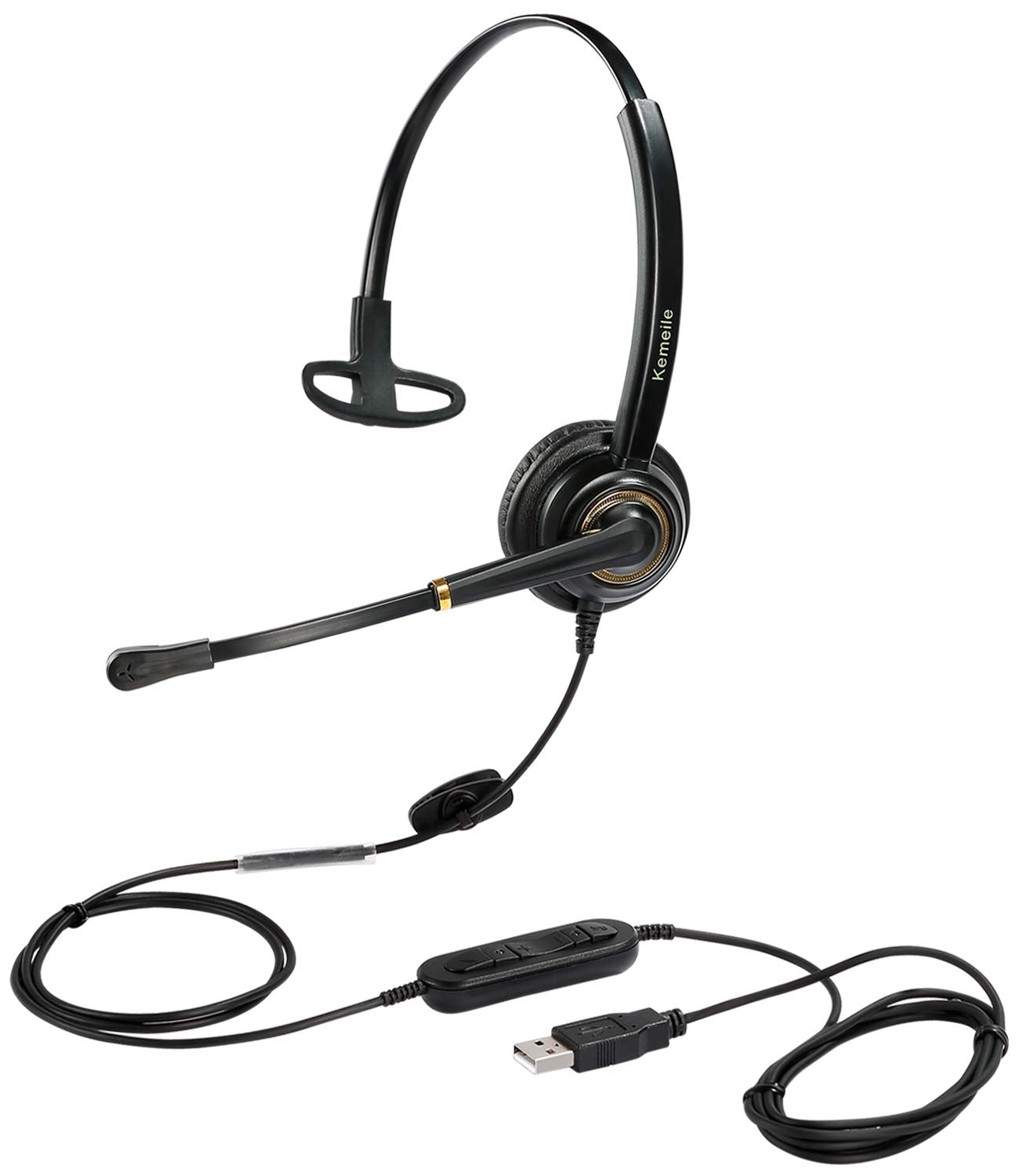 Usb Headset With Microphone Noise Cancelling For Pc, Computer Laptop Headphone With Mic In Line Control For Office Softphones Te