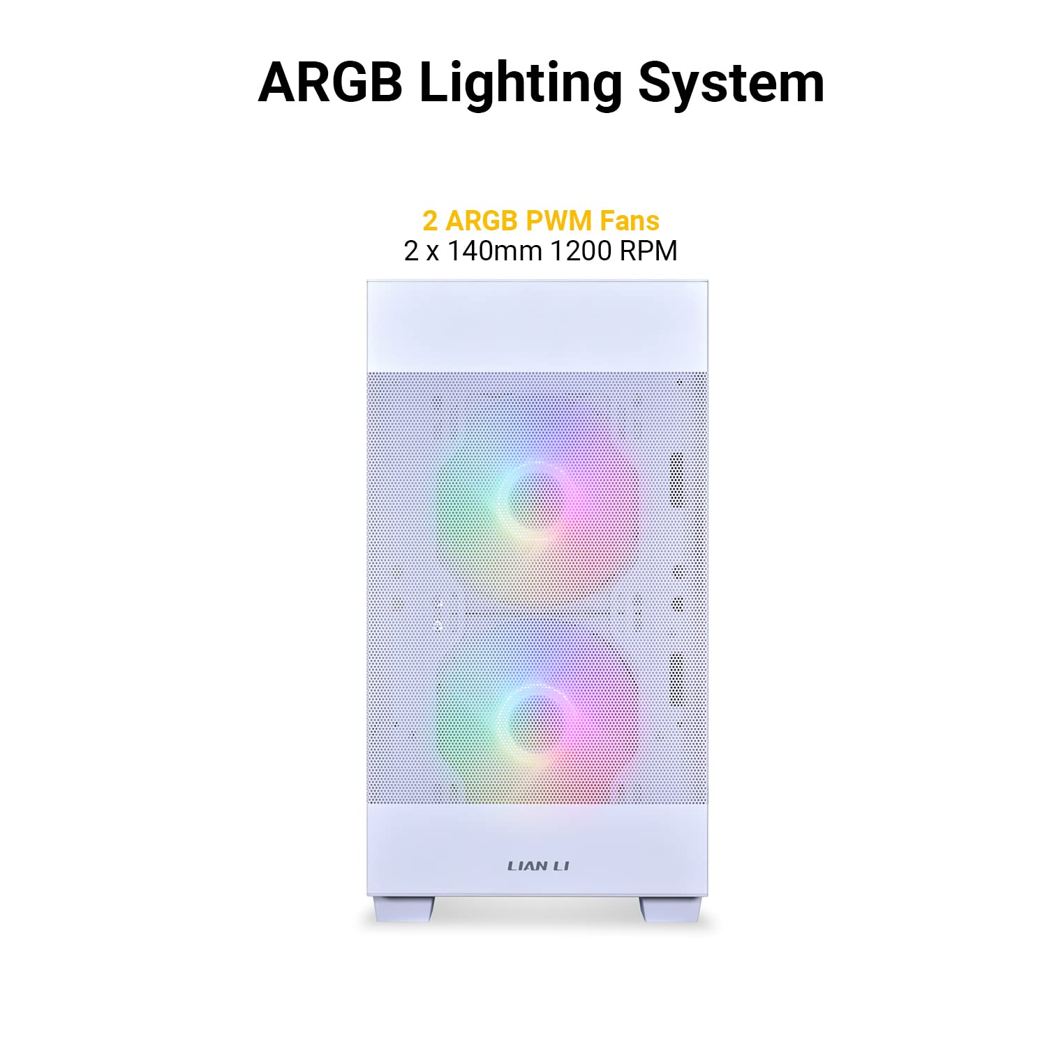 Lian Li High Airflow Micro Atx Pc Case, Rgb Gaming Computer Case, Mesh Front Panel Mid Tower Chassis With 2X140Mm Argb Pwm Fans