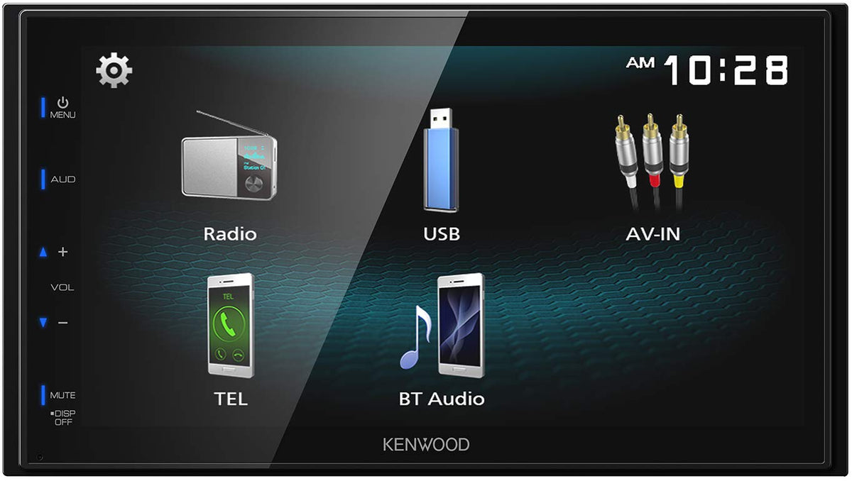 Kenwood Dmx125Bt 6.8 Inch Lcd Touchscreen Digital Media Car Stereo, Bluetooth Audio And Hands Free Calling, Double Din, Usb, Rea