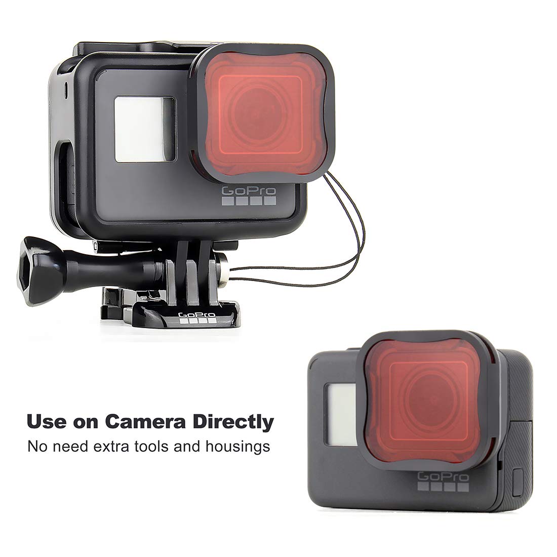 Gepuly 3 Pack Camera Lens Filter Set For Gopro Hero 5/6/7 Black/Hero (2018) Cameras, Nd Filter(Nd8 Filter) Dive Filters(Light Re