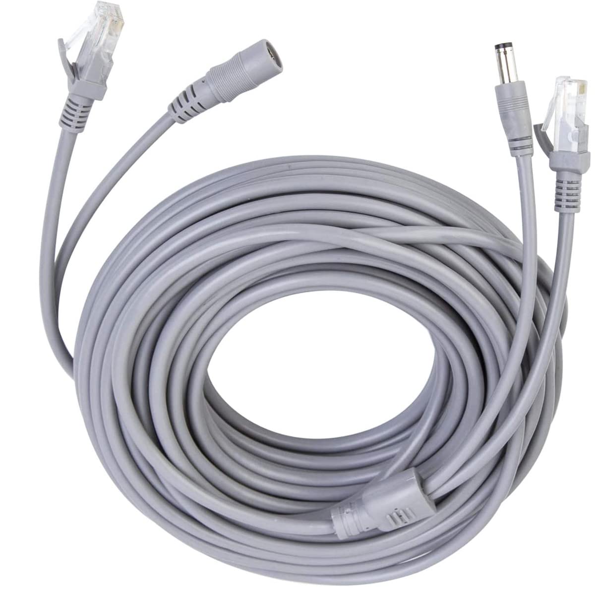 Priaolker 10M/33Ft Ethernet Cctv Cable, Cat 5 Rj45 + 2.1X5.5Mm Dc Power Cord, For Cctv Security Camera Surveillance System Ip Ca