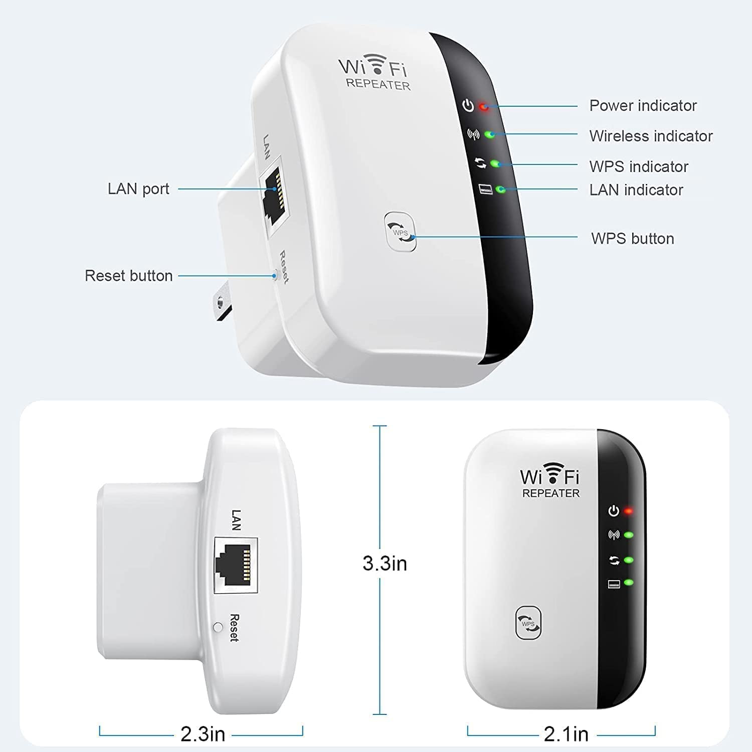 Wifi Extender, Wifi Signal Booster Up To 5000Sq.Ft And 55+ Devices, Wifi Range Extender, Wireless Internet Repeater, Long Range