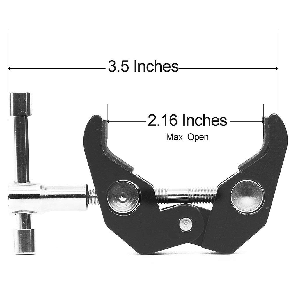 Slow Dolphin Photography Super Clamp W/1/4'' And 3/8'' Thread Clip For Dslr,Cameras, Light Stand, Rods,Lights, Umbrellas, Hooks, Shelves, Cross Bars (2Pcs)