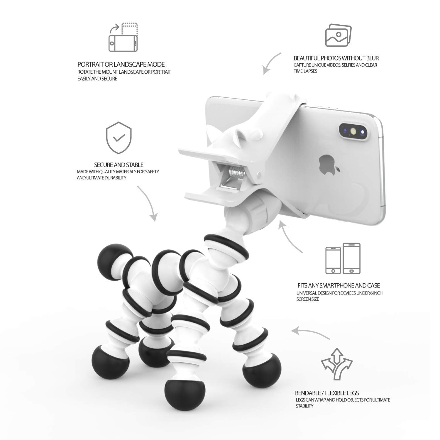 Premier Accessory Group Multi Flex Smartphone Grip Mount, Black