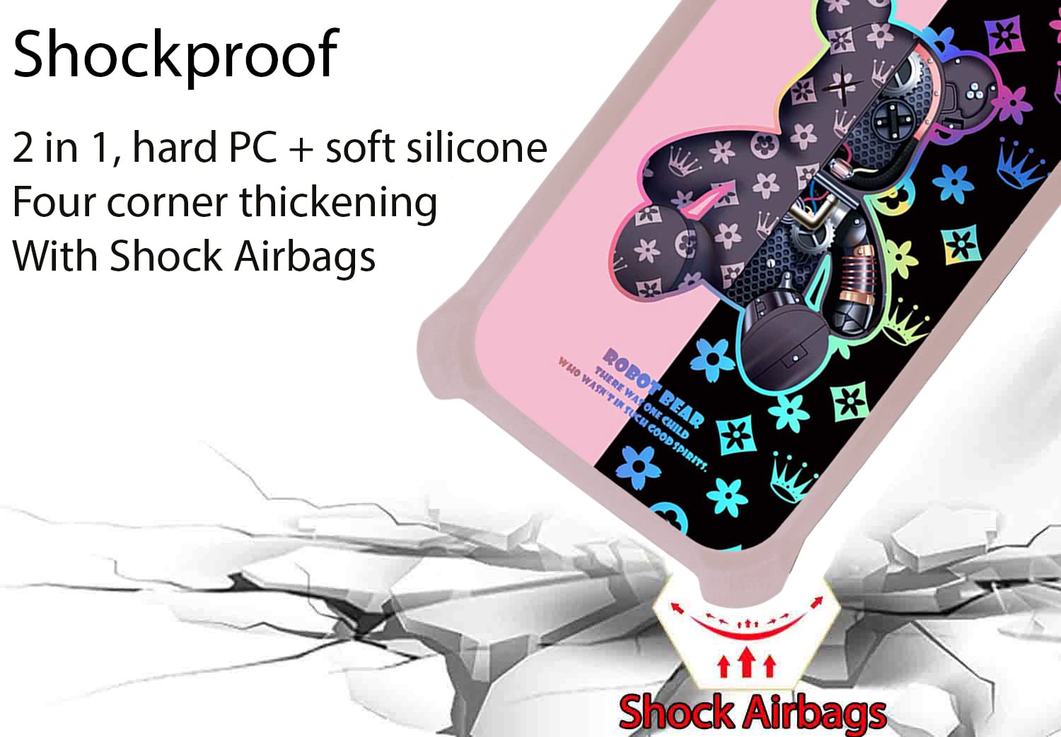 Jioeuinly Blu C5L Max Case Compatible With Blu C5L Max Phone Case Cover [With Tempered Glass Screen Protector][Hard Pc + Soft Si