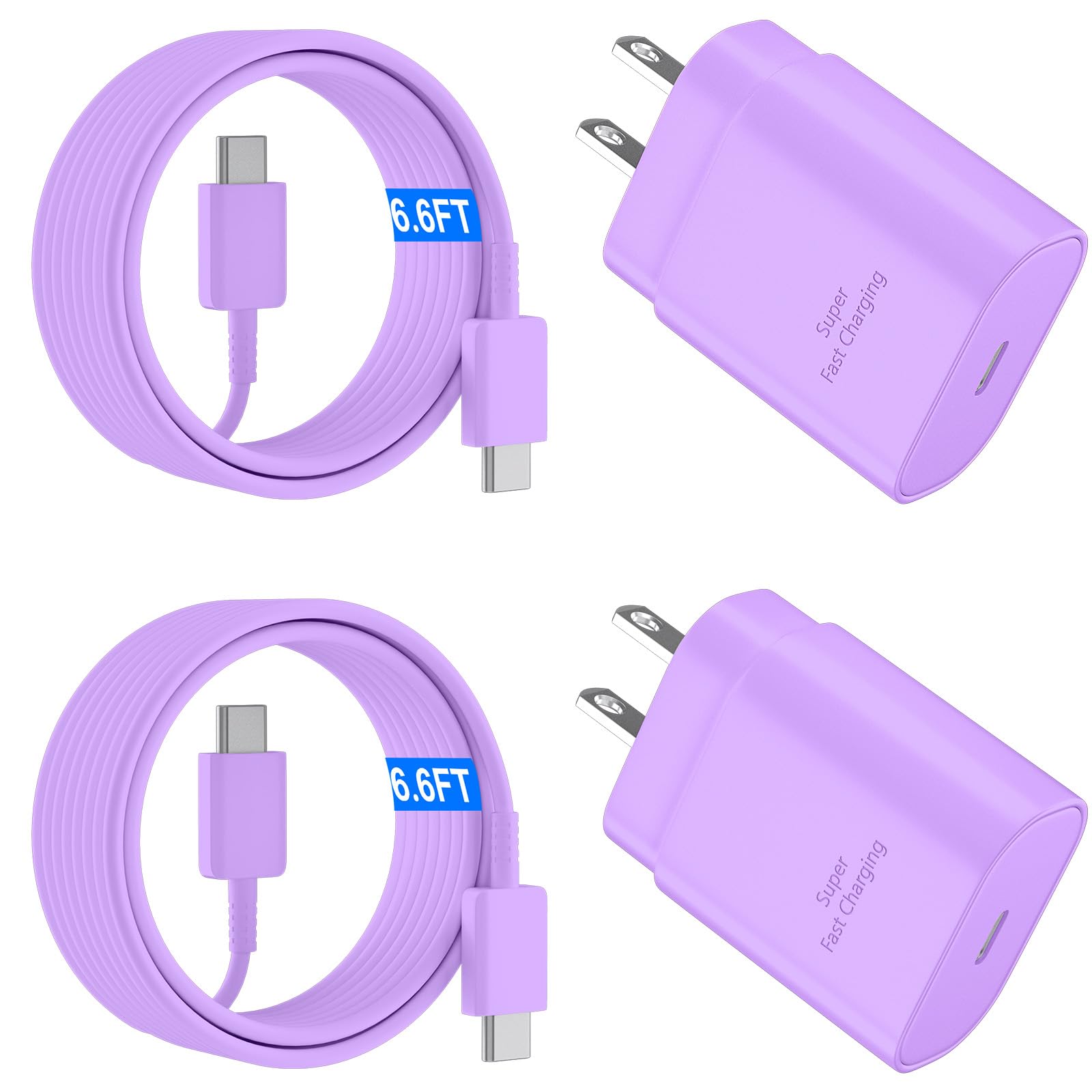Usb C Fast Charger, 25W Samsung Charger Type C Super Fast Charging Android Charger With 6.6 Ft Cable For Samsung Galaxy S23 Ultr