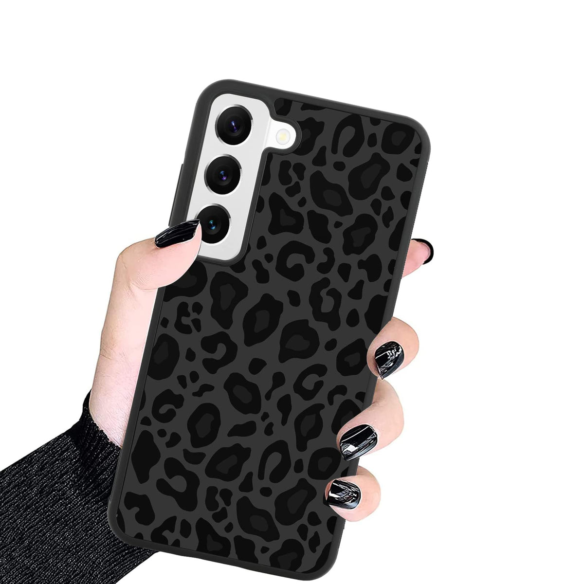 Kanghar Case Compatible With Galaxy S23 5G,Black Leopard Design,Tire Texture Non Slip +Shockproof Rugged Tpu Protective Case For