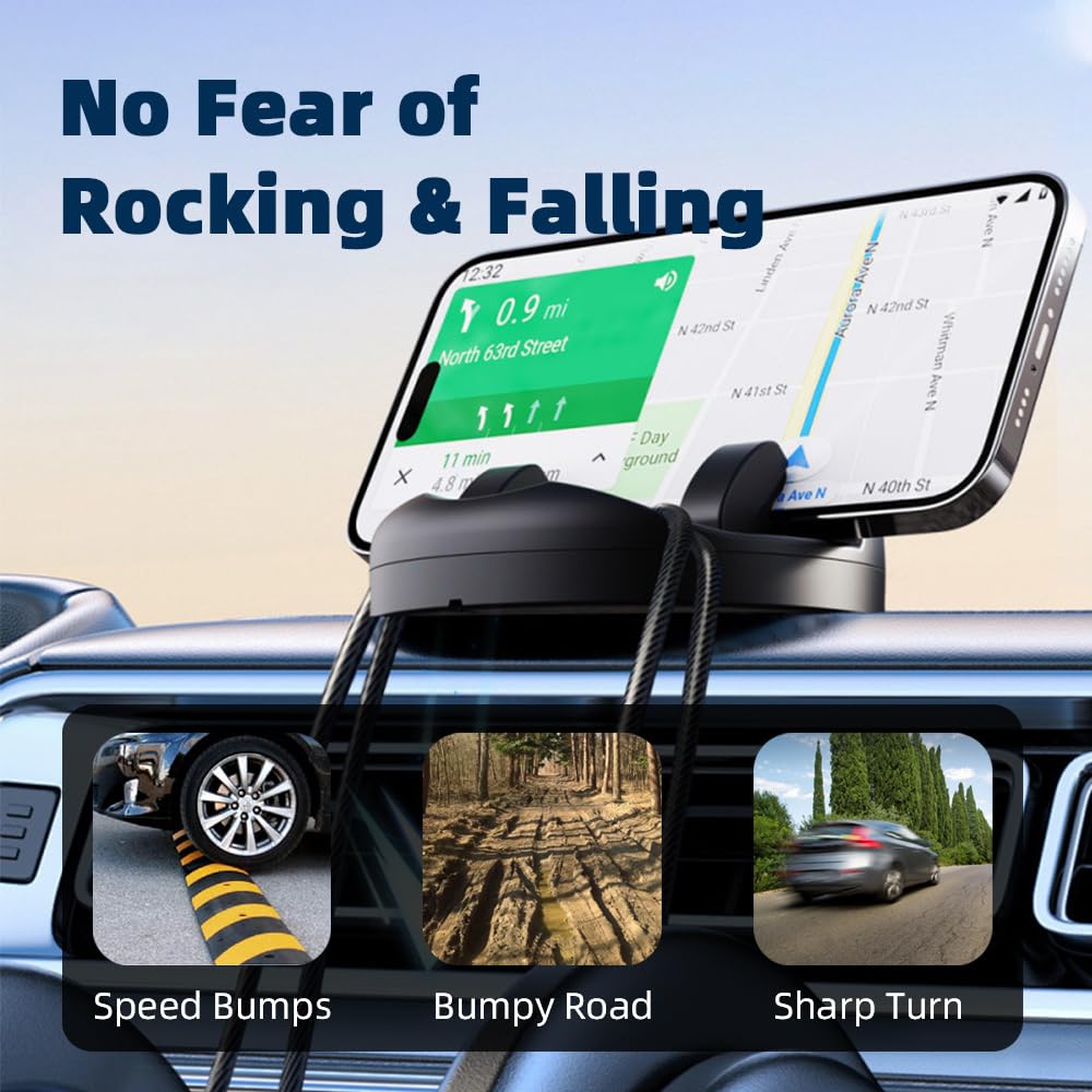 Jywybf Quick Install Dashboard Car Phone Holder, 360 Degree Rotation Car Phone Mount, Car Mount For Iphone Android, Car Dashboar
