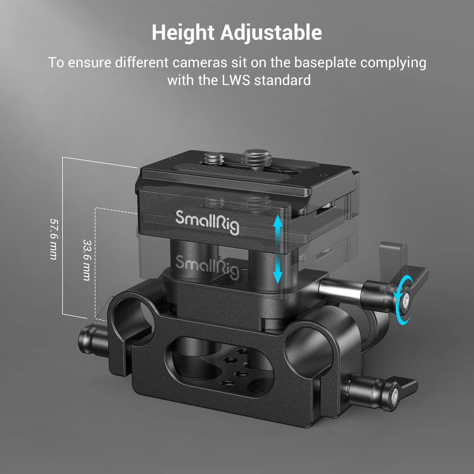 Smallrig Universal 15Mm Rail Support System With 15Mm Rod Clamp And Quick Release Plate   2272