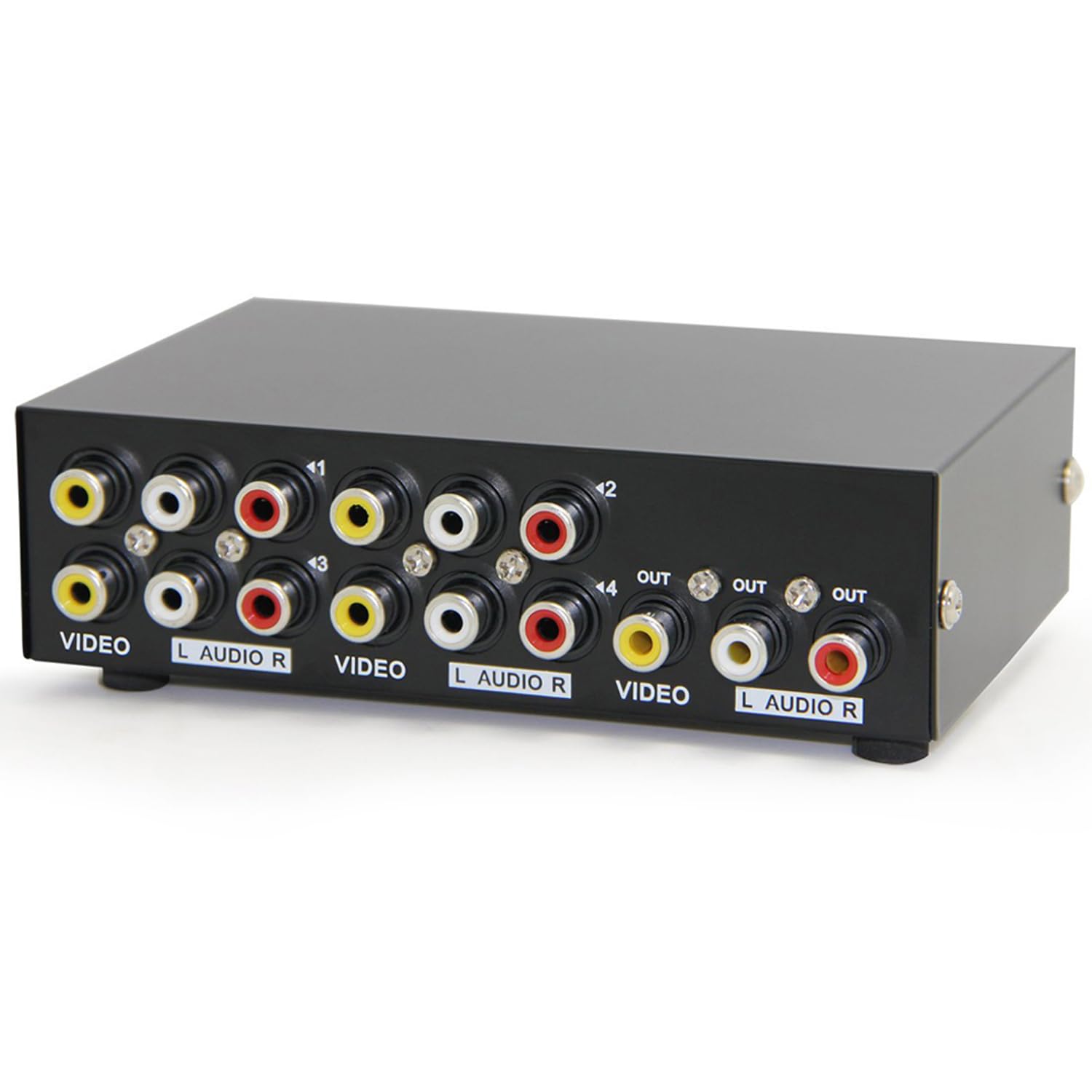 Panlong 4 Way Av Switch Rca Switcher 4 In 1 Out Composite Video L/R Stereo Audio Selector Box For Dvd Stb Game Consoles
