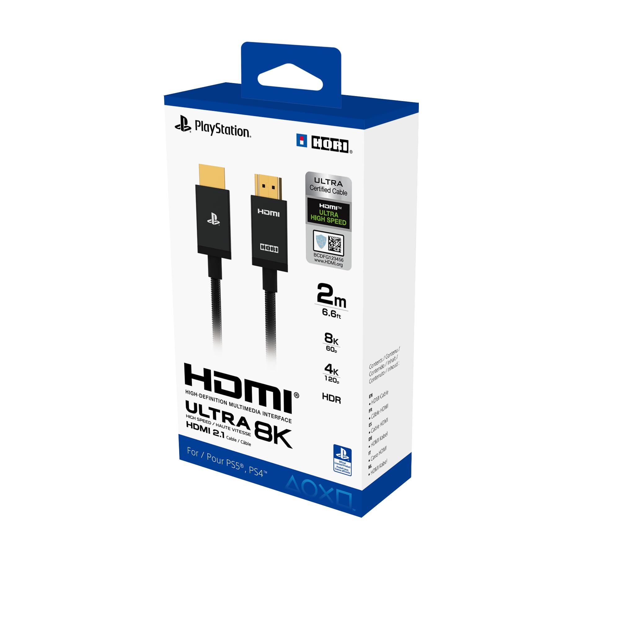 Hori Ultra High Speed Hdmi Cable For Playstation 5   Officially Licensed By Sony