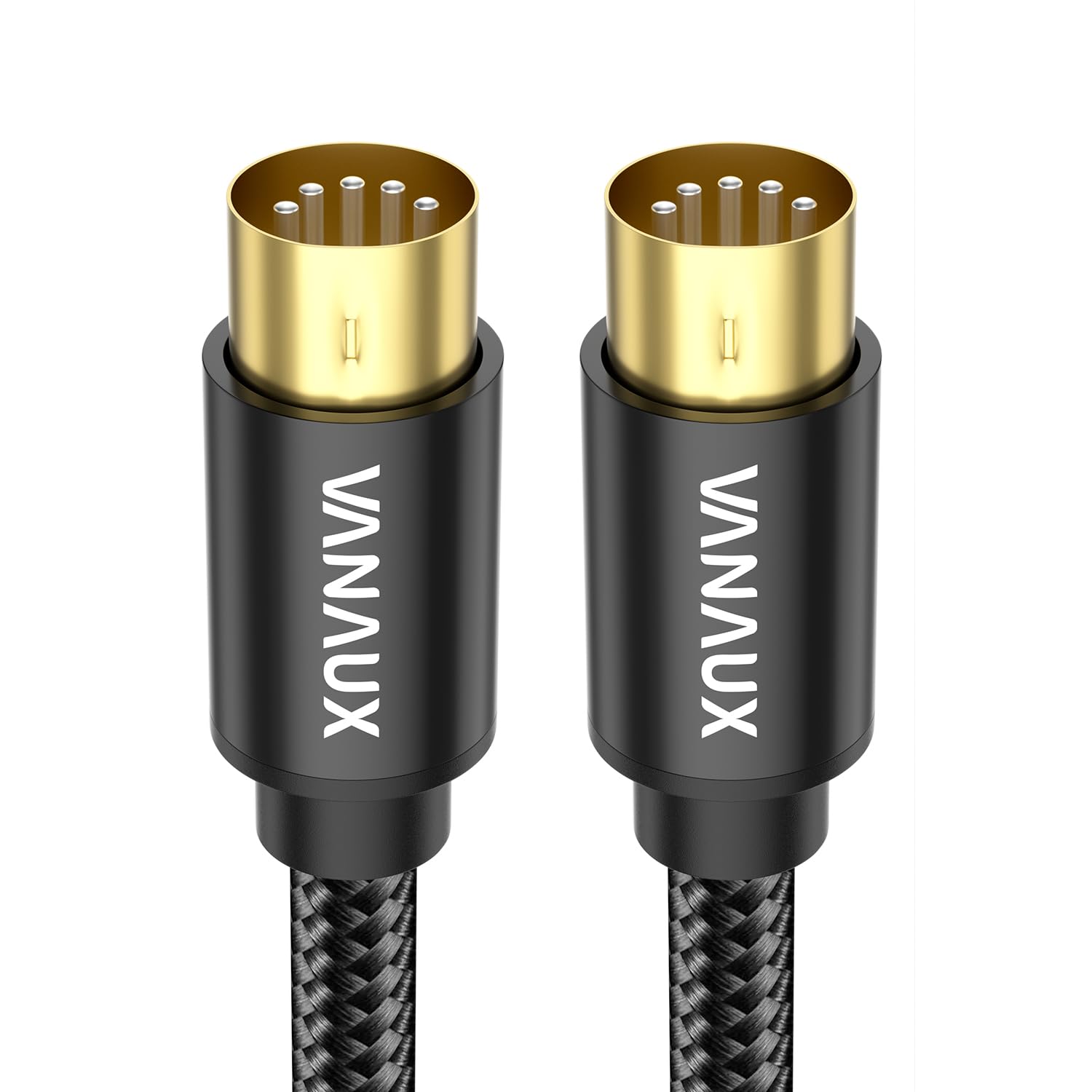 VANAUX MIDI Cable Male to Male 5-Pin MIDI Cable Compatible with MIDI Keyboard, Keyboard Synth, Rack Synth, Sampler, External Sou