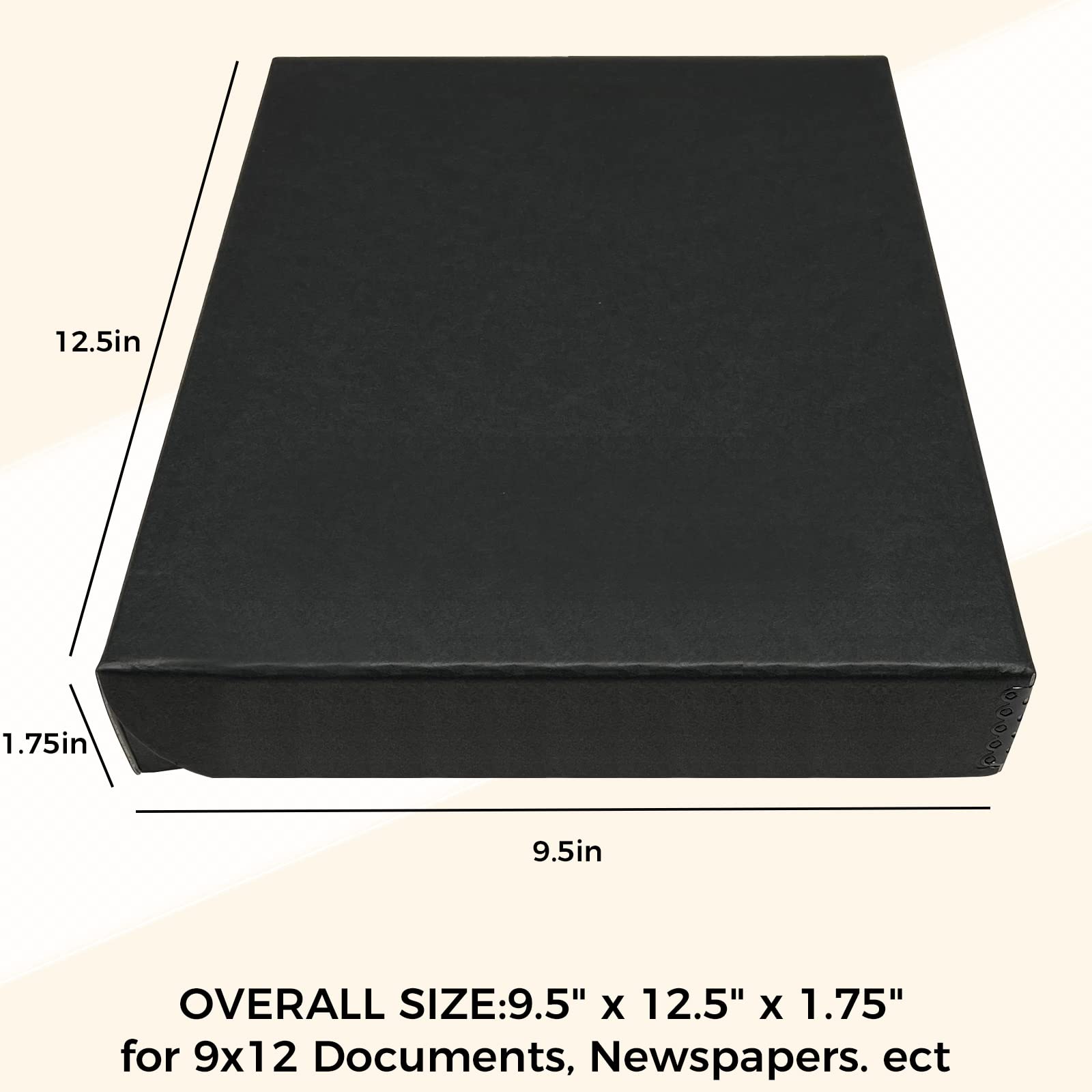 Golden State Art, Archival Folio Storage Box 9X12, Clamshell Design With Metal Edge, Preserve And Store Photos Documents Cards Prints Arts And Crafts Diy, Black