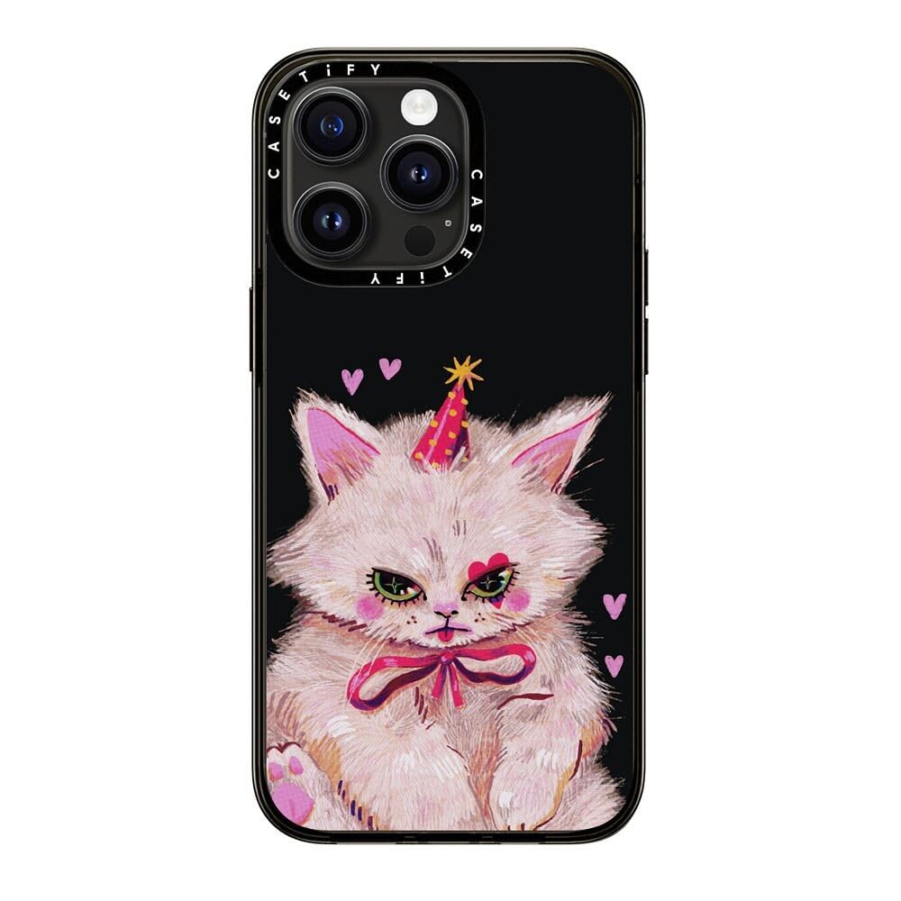 Casetify Compact Case For Iphone 15 Pro Max [2X Military Grade Drop Tested / 4Ft Drop Protection]   Clown Kitty   Clear Black