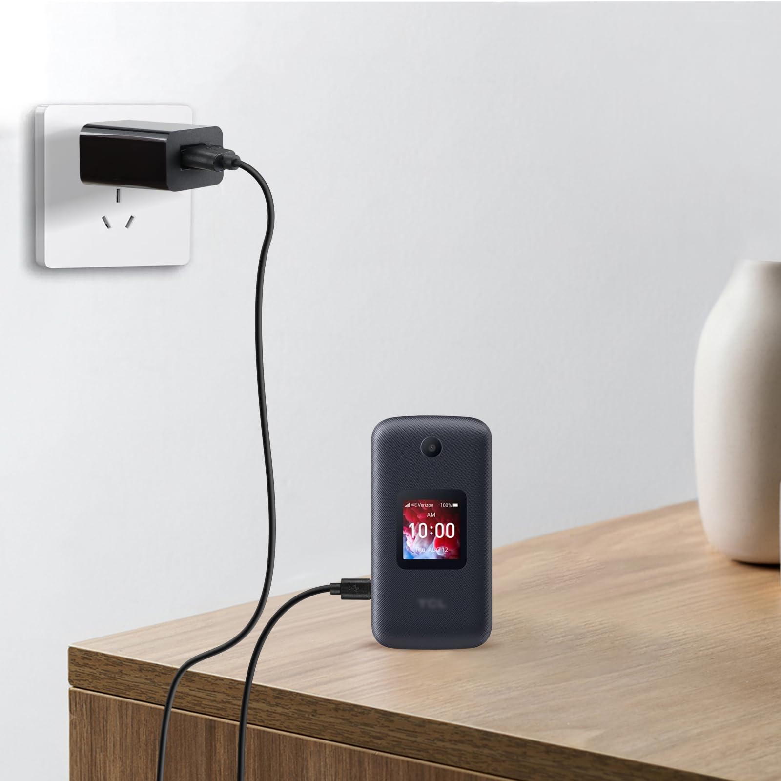 Charger For Tcl Flip Pro, Jitterbug Flip 2 Lively Smart 3 Phone, Sonim Xp3 Plus Xp8 Phone, Usb C Cable 6 Ft With Adapter