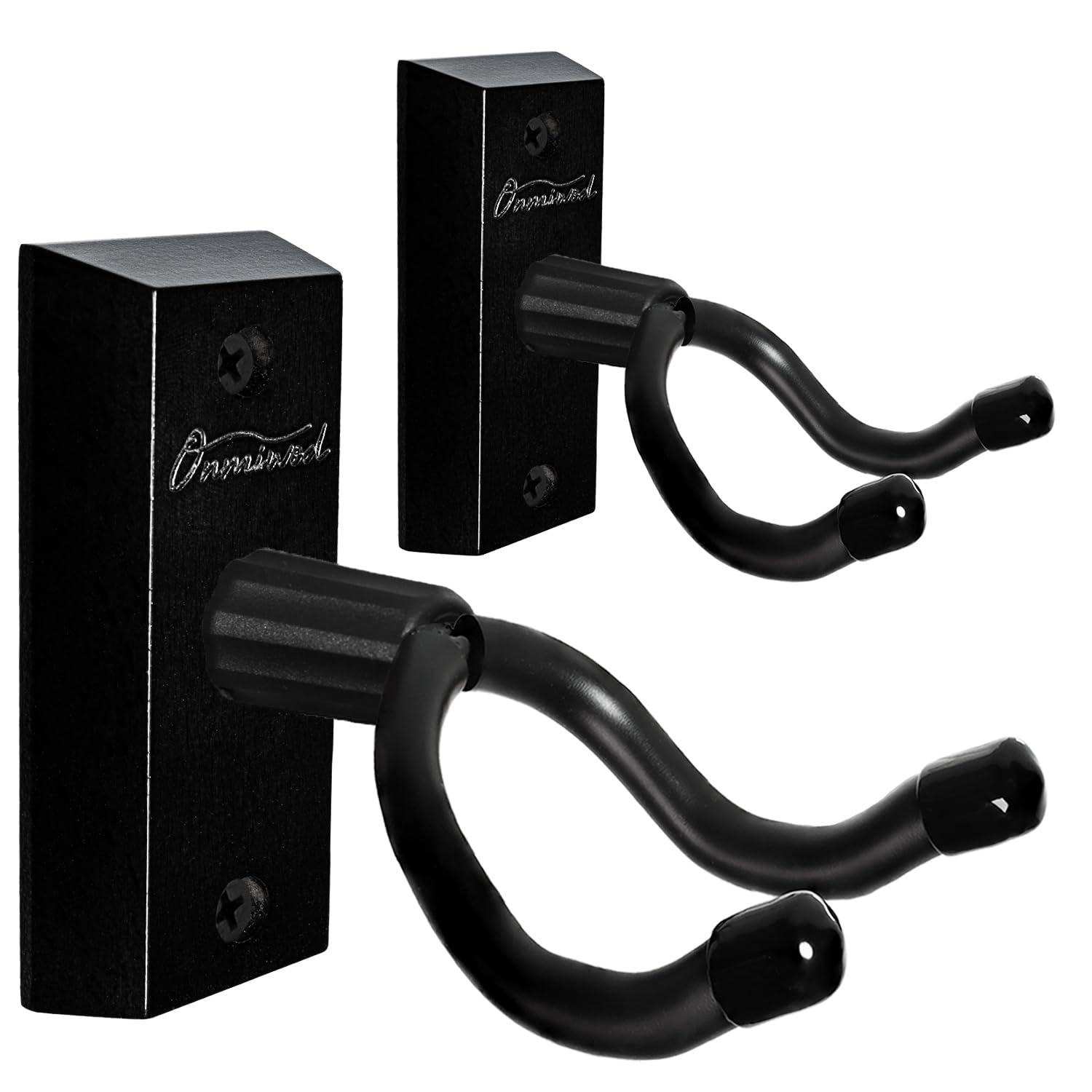 Onmiwod Ukulele Wall Mount Hanger 2 Pack, Black Hardwood U Shaped Ukulele Holder Hanger, Ukulele Wall Mount Hook For Ukulele Ban