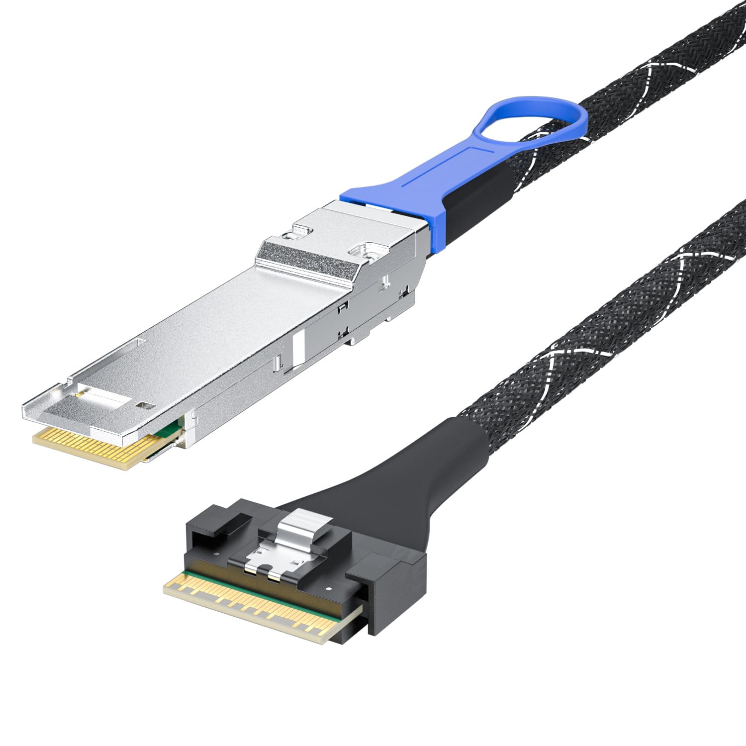 10Gtek 200G Qsfp Dd To Slimsas 8I Cable, Qsfp Dd To Sff 8654, Sas4.0, 0.5 M
