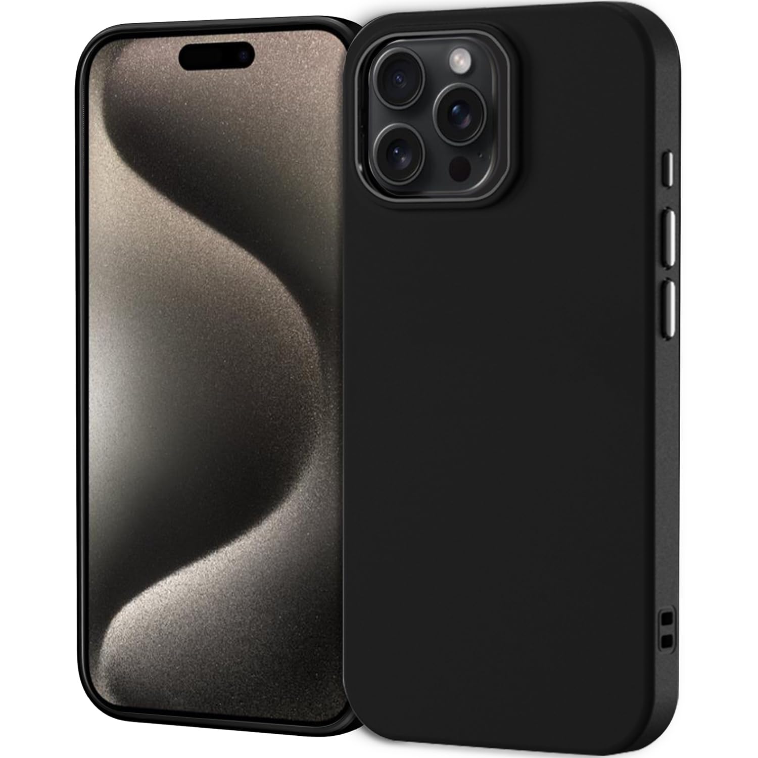 Tenoc Phone Case Compatible With Iphone 15 Pro Max, Black Case Anti Fingerprint Protective Bumper Matte Cover For 6.7 Inch