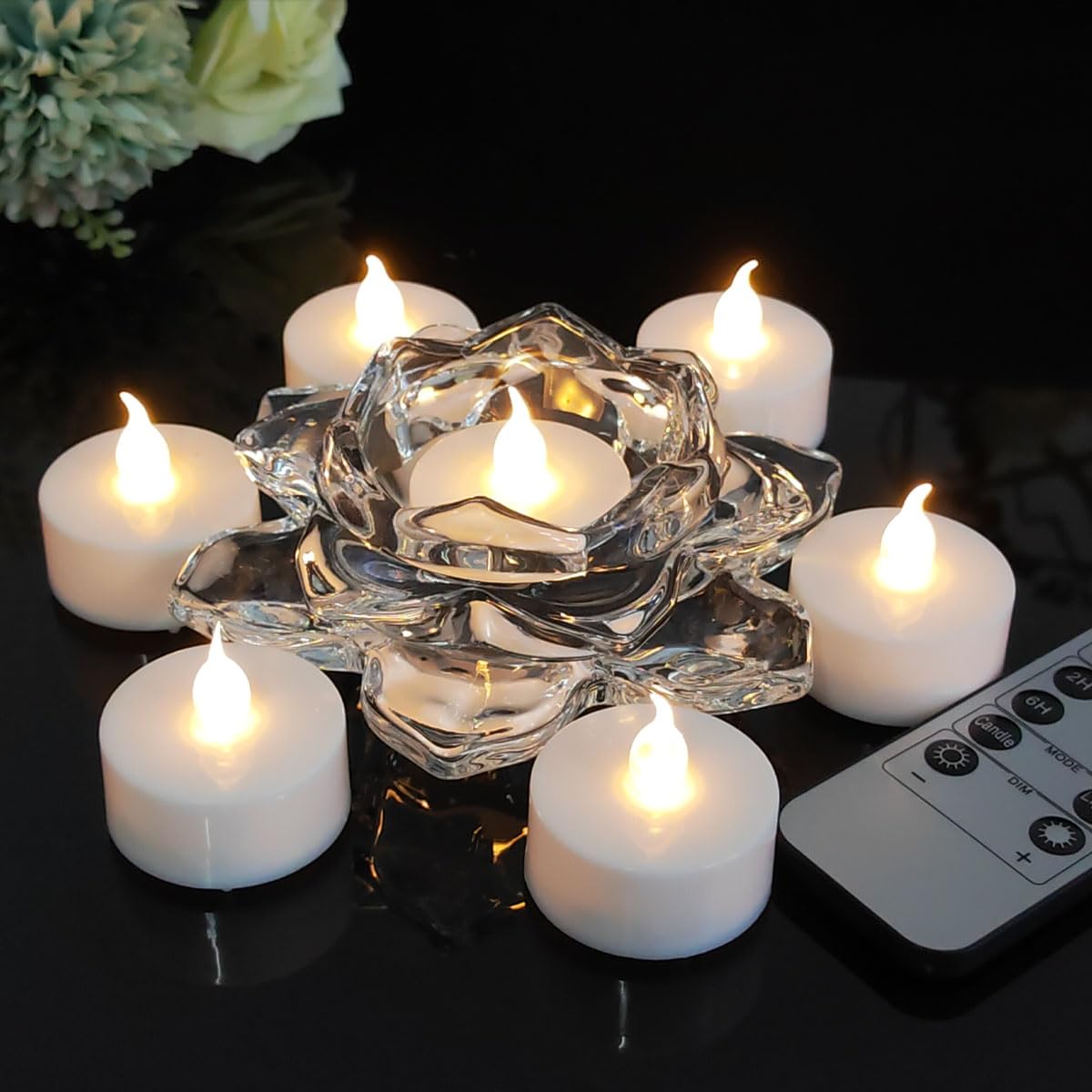 Jialine Flameless Led Tea Lights Candle With Remote Control,Long Lasting Battery Operated Led Tealight Candles With 2/4/6/8 H Ti